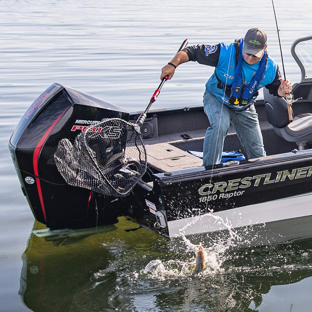 Ego S1 Slider boat-use setup enables quick net adjustments.
