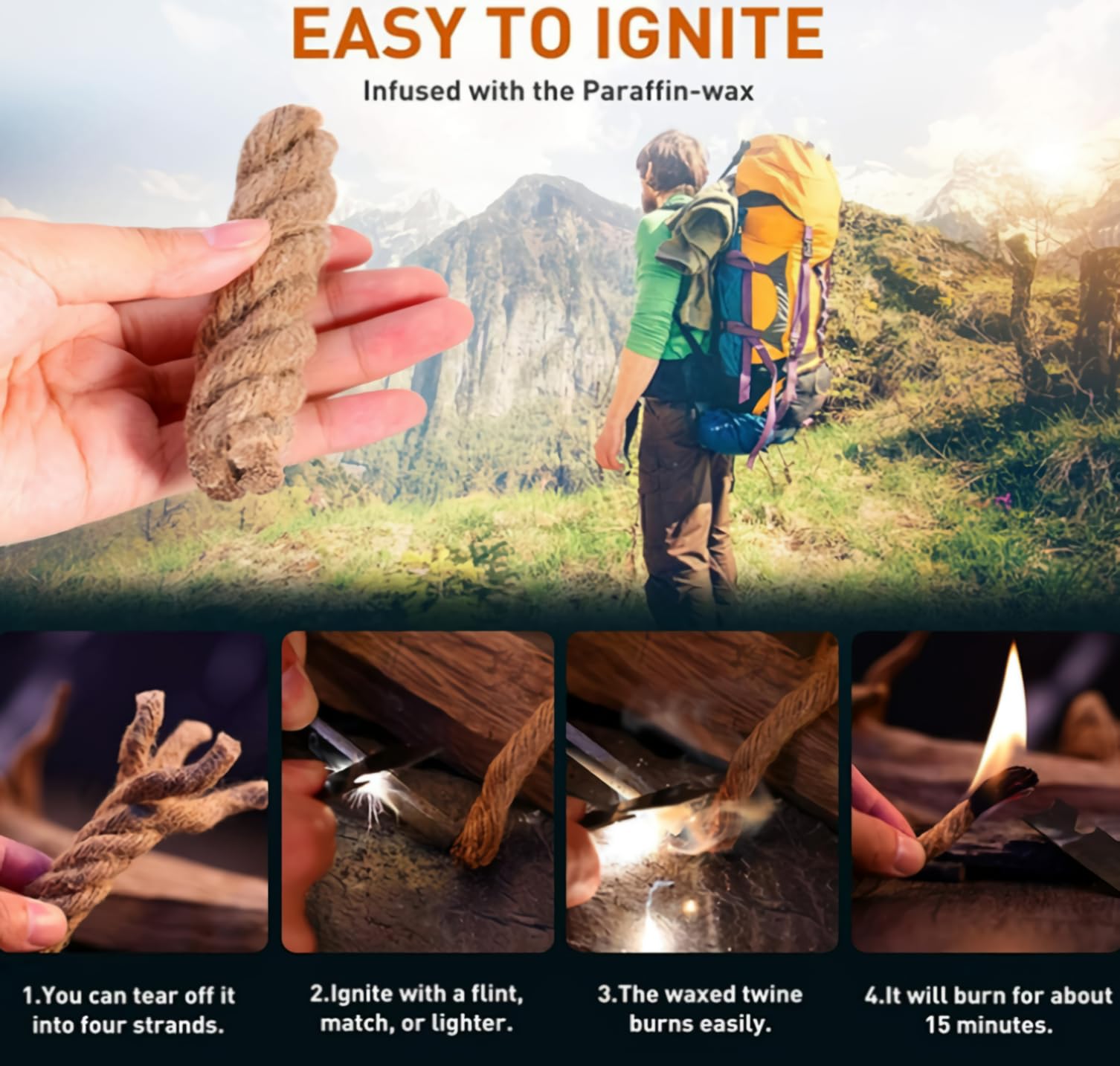 egreen spark ignition action to start a fire outdoors