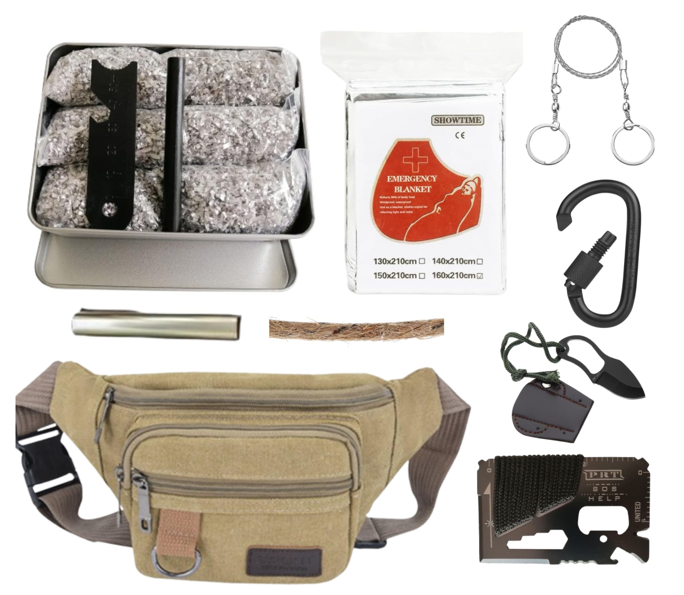 eGreen Survival Fire Starter Kit, all-in-one setup for quick campfires and emergencies.