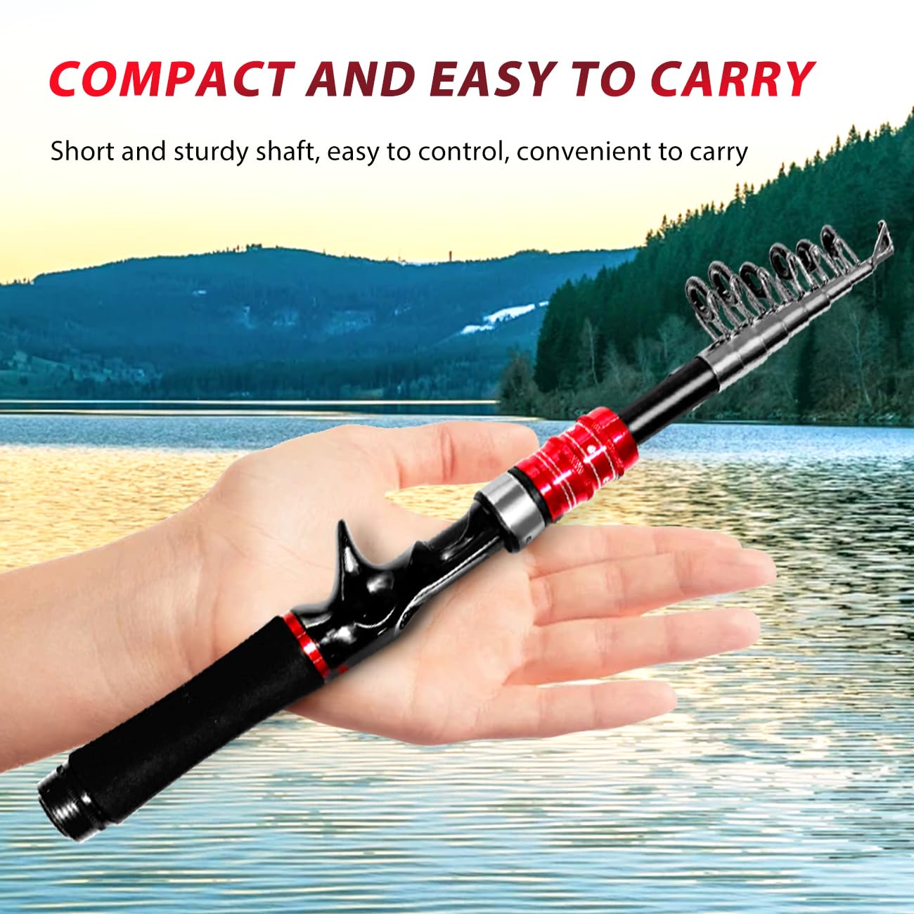 EHERDM Telescopic Rod with EVA handle offers comfortable grip.