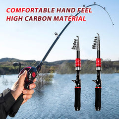 EHERDM Telescopic Rod extended for longer casts on water.