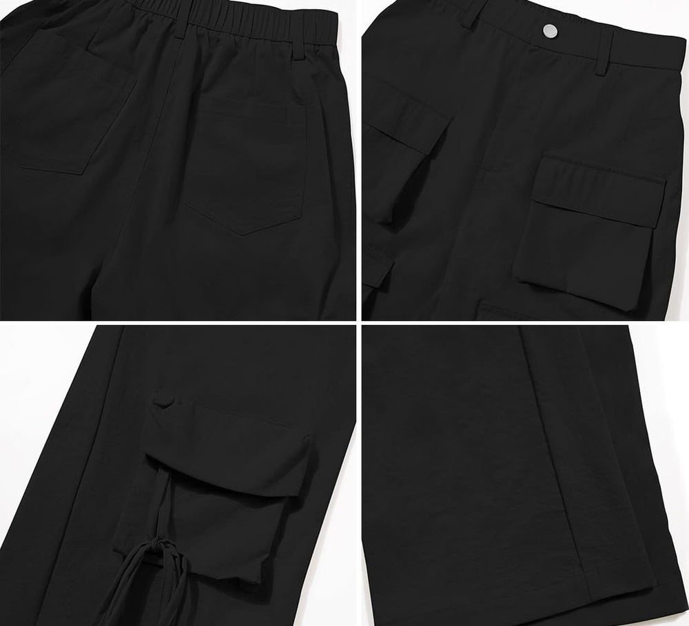 EHYFFYH elastic-waist cargo pants, comfortable for hiking and all-day wear.