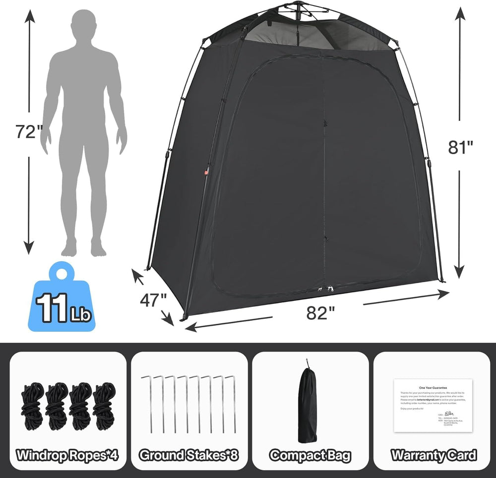 EighteenTek blackout fabric delivers maximum privacy during outdoor use.