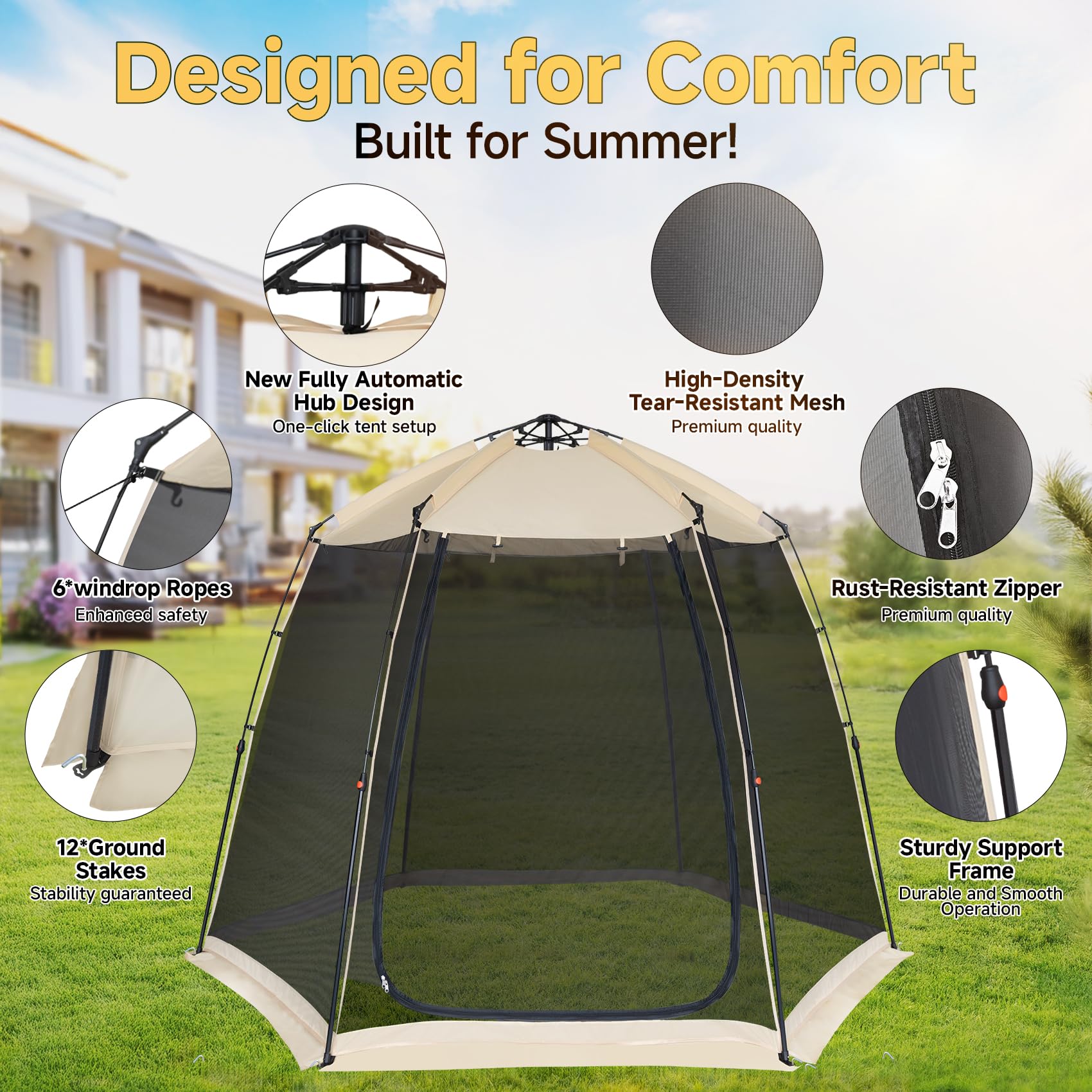 EighteenTek screen house gazebo carry bag shows portable shelter on the go.