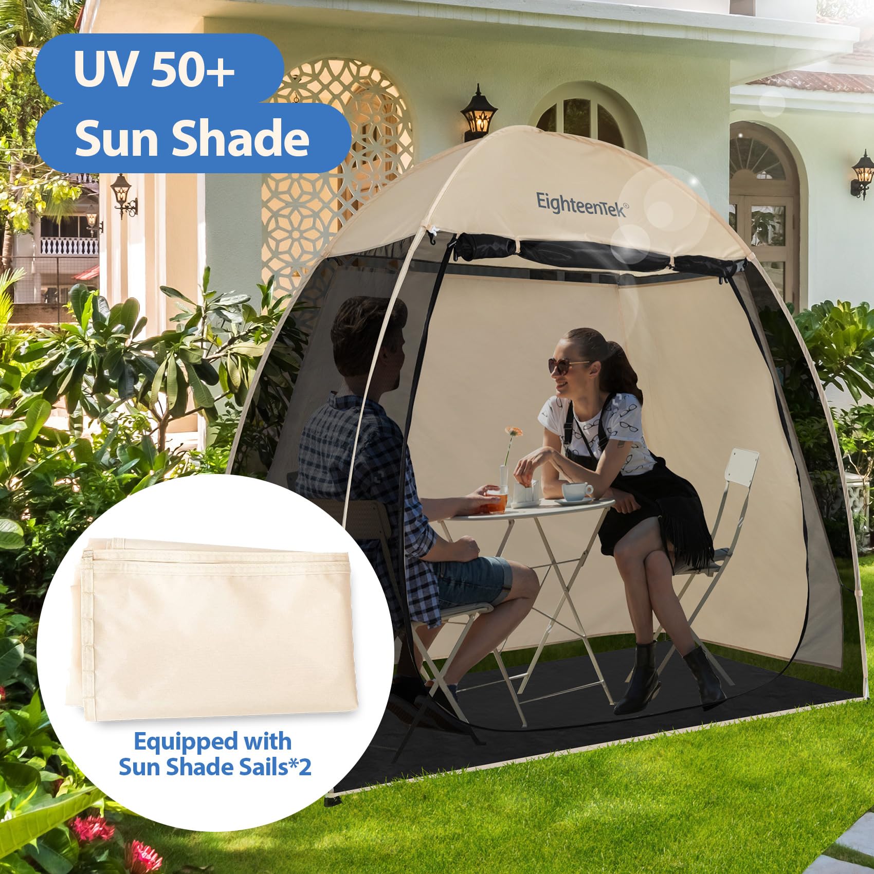 EighteenTek screen house gazebo portable carry bag for easy transport