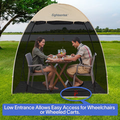 EighteenTek screen house gazebo sealed floor keeps bugs out and floors clean