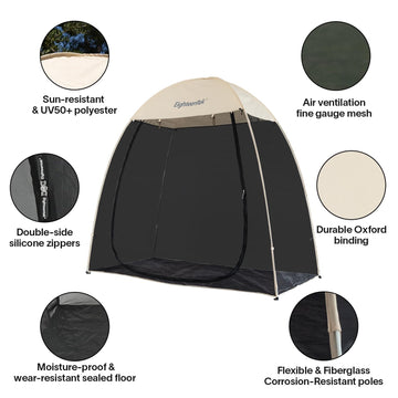 EighteenTek screen house gazebo breathable mesh panels for airflow