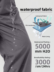 EIGIOO rain pants elastic waist with drawstring ensures secure fit