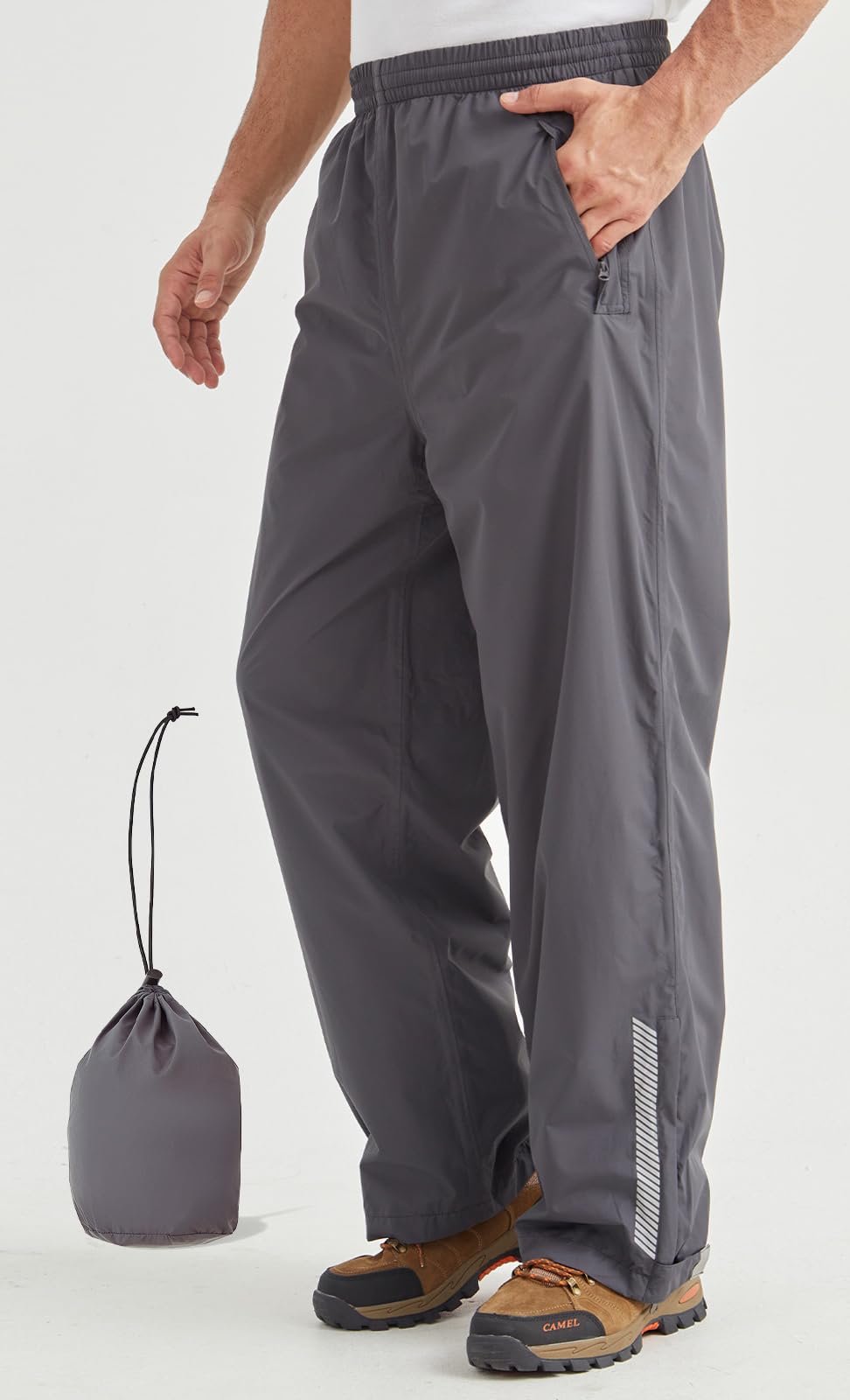 EIGIOO reflective stripe on rain pants for night visibility