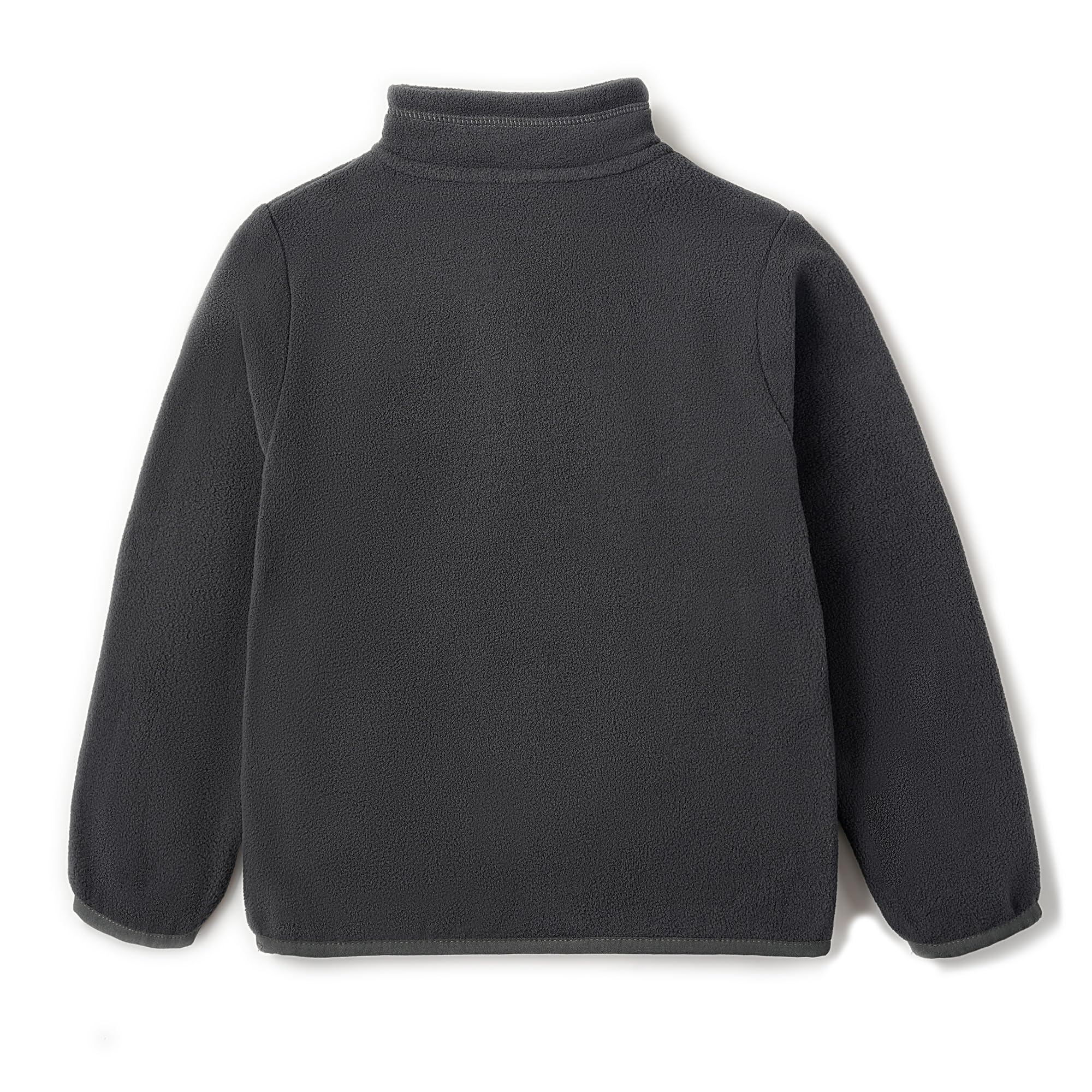 Eigioo toddler fleece quarter-zip jacket back view emphasizes full-coverage warmth for everyday wear.