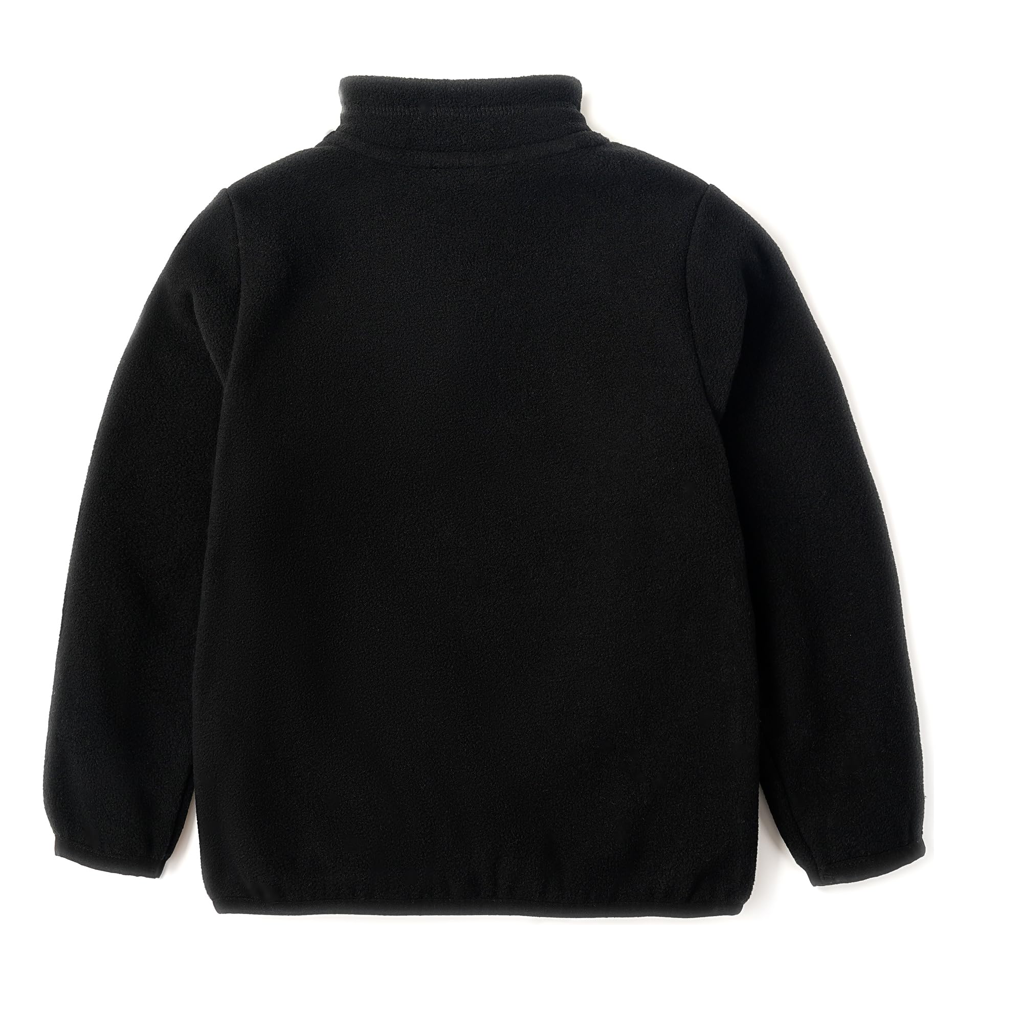 Eigioo toddler fleece quarter-zip jacket in black, back view, clean silhouette.