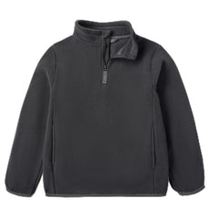 Eigioo toddler fleece quarter-zip jacket front view shows soft warmth for cool mornings.