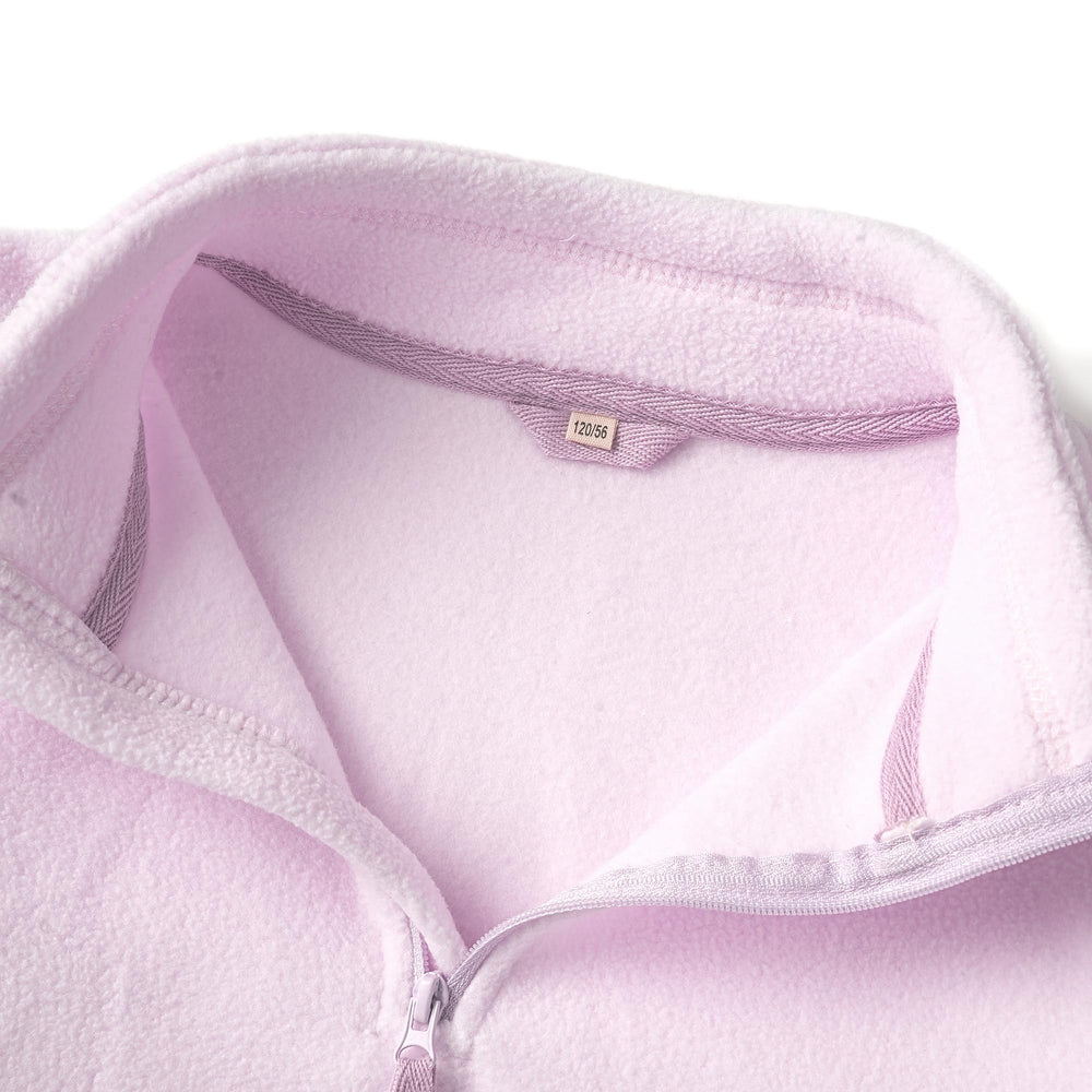EIGIOO toddler fleece quarter-zip jacket pockets closeup for convenient storage.