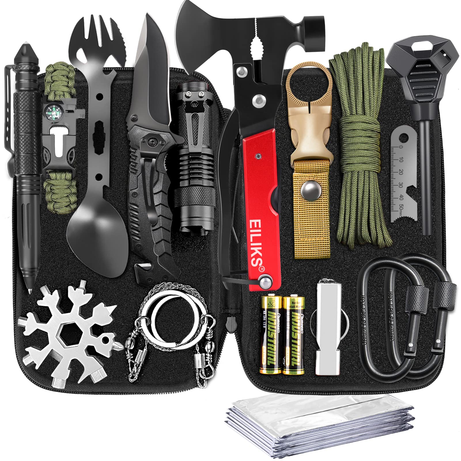 EILIKS Survival Gear Kit 19in1 closed, ready for camping and emergencies.