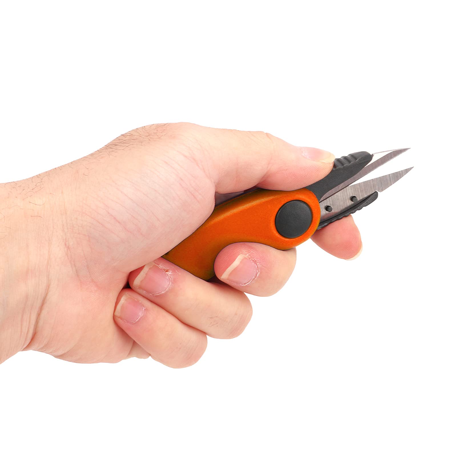 EIMSOAH compact fishing scissors folded for travel, safe storage