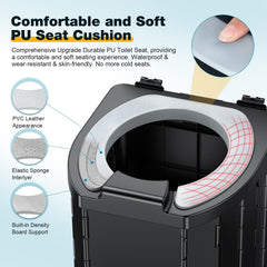 Eioehtl camping toilet ABS durable structure supports weight