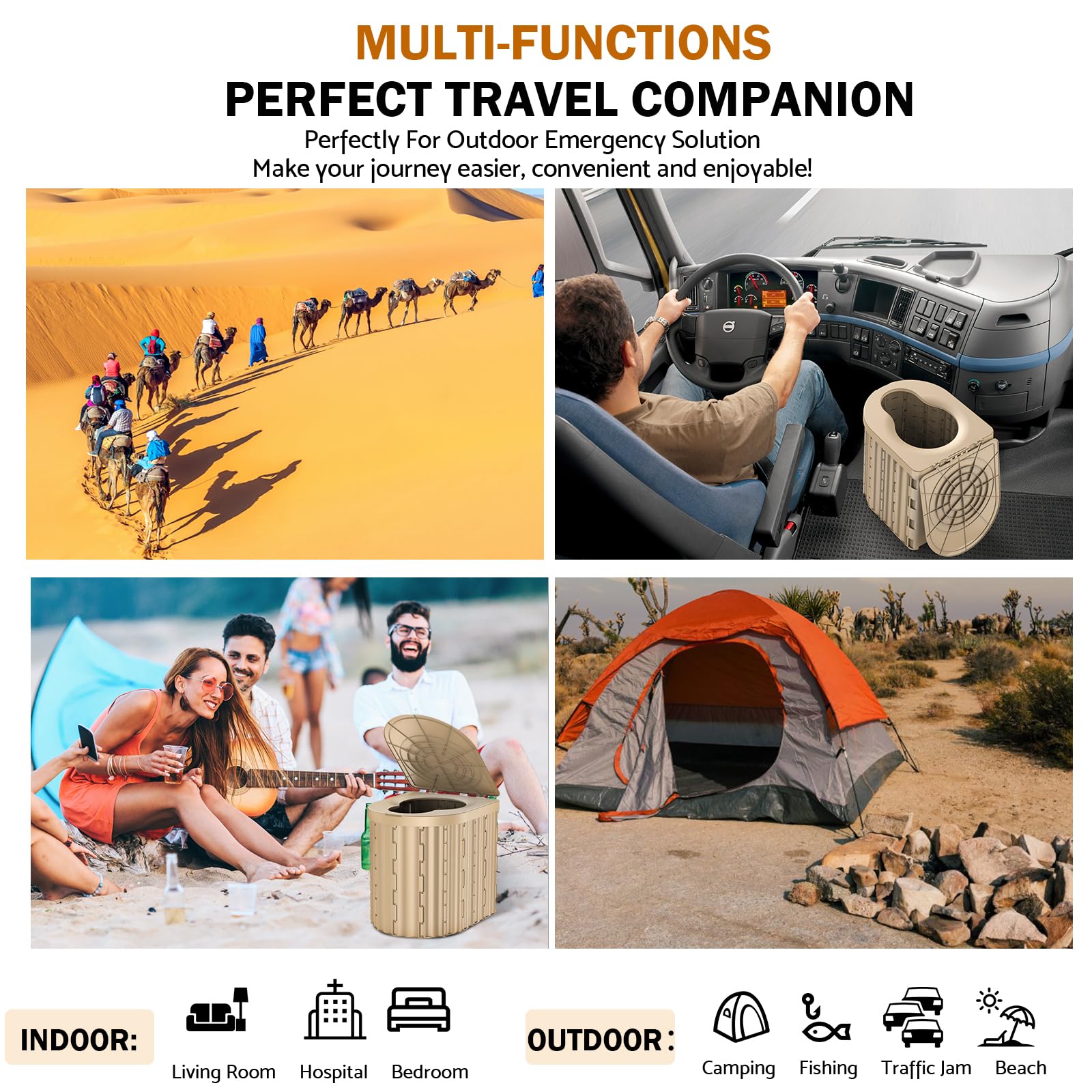Eioehtl portable toilet quick assembly in seconds for on the go use