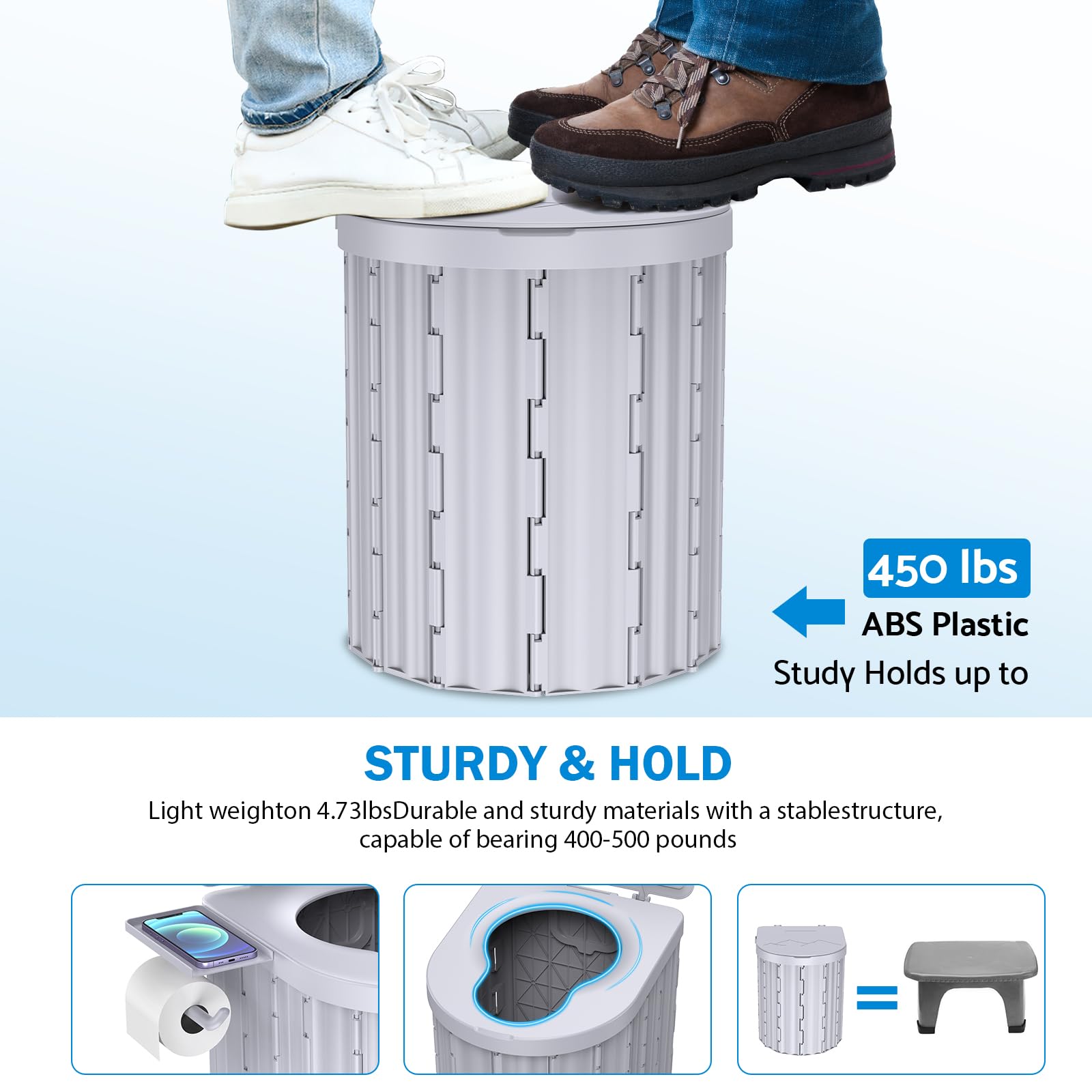Eioehtl portable-toilet-phone-shelf-paper-holder keeps essentials within reach during trips.