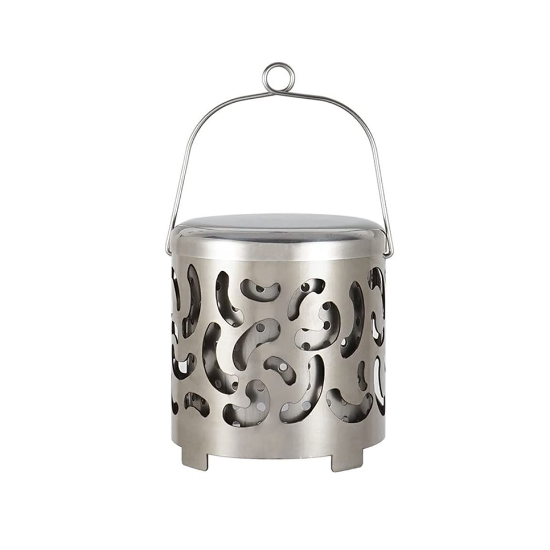 Eioflia mini stove heating cover in silver offers portable warmth for camping adventures.