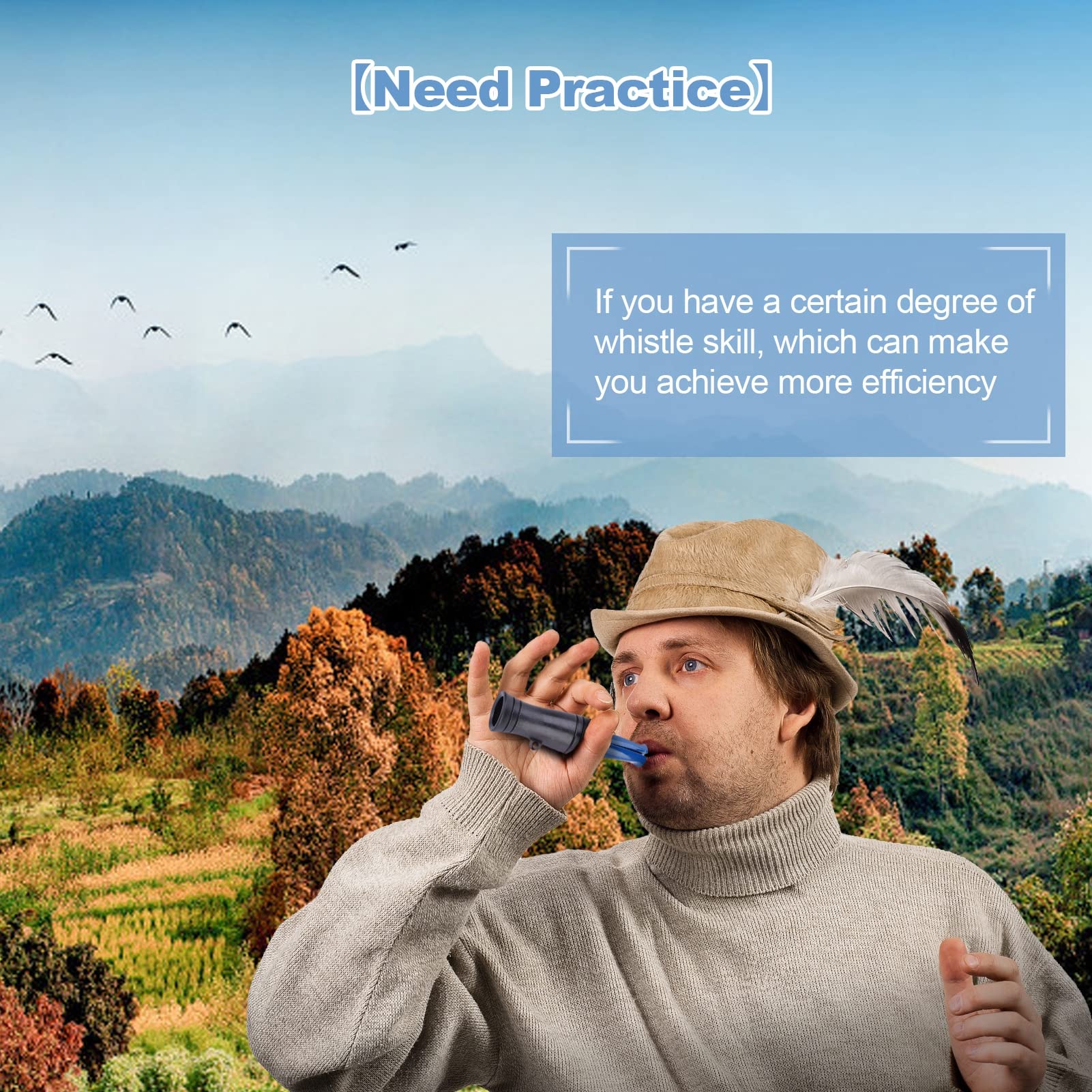 Ejoyous duck calls blow action demonstrates easy, convincing quacks for attracting birds.