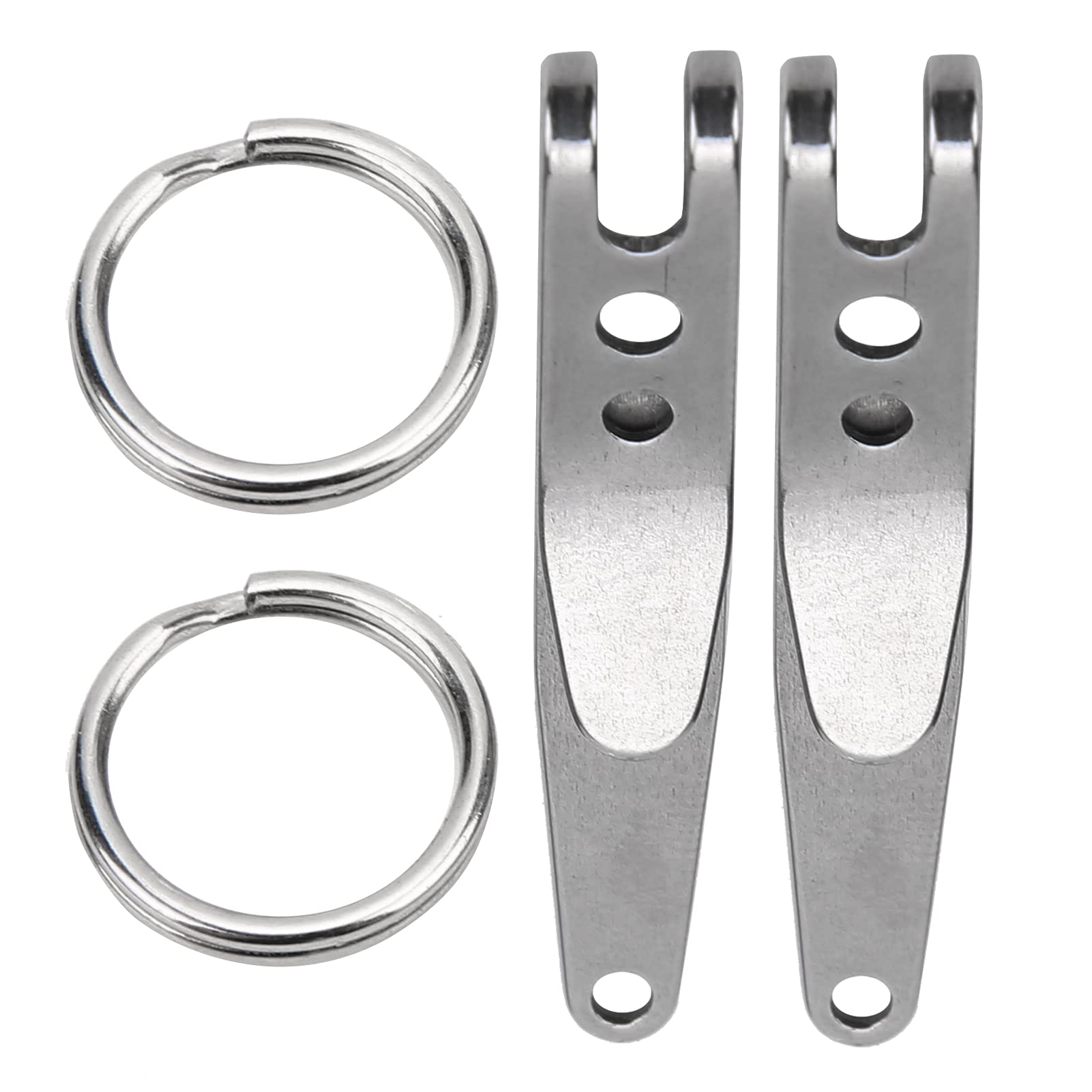 Ejoyous pocket clip keychain in silver for secure everyday carry.