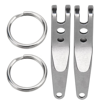 Ejoyous pocket clip keychain in silver for secure everyday carry.