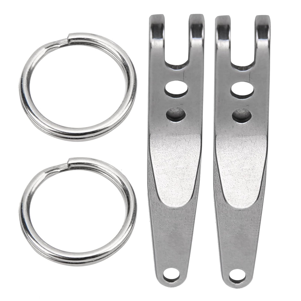 Ejoyous pocket clip keychain in silver for secure everyday carry.