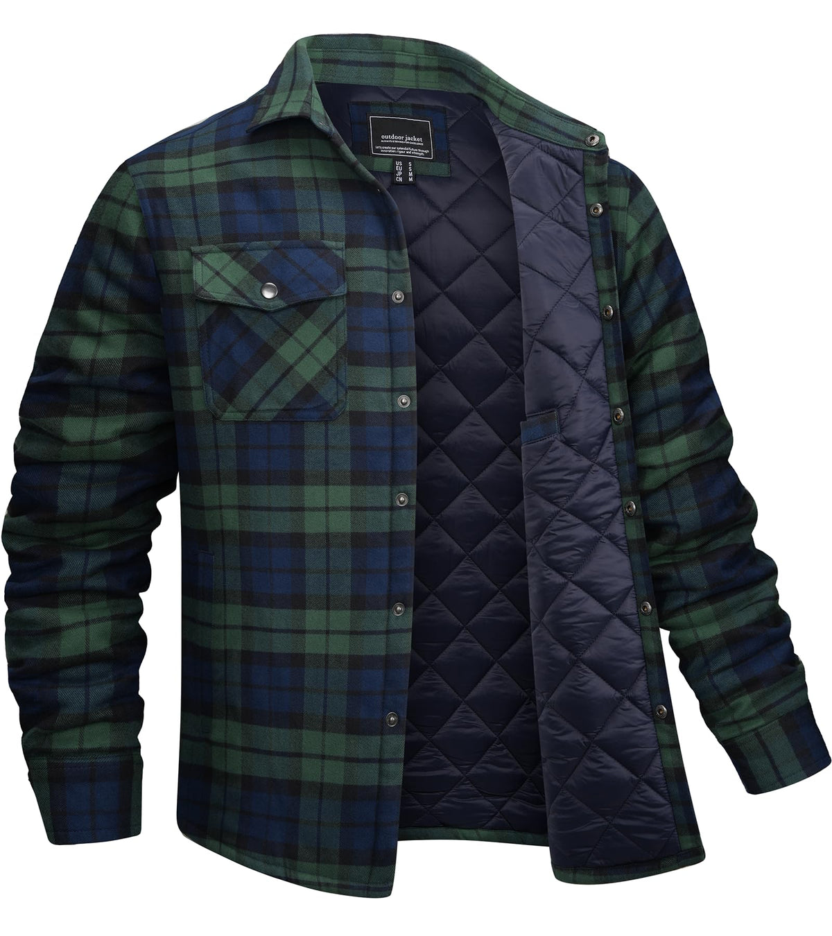 EKLENTSON men's quilted lined coat front view shows versatile warmth for daily wear