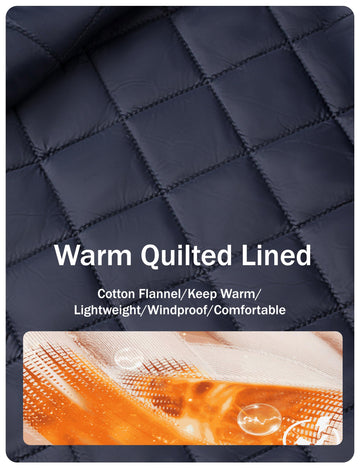 EKLENTSON men's quilted lined coat plaid pattern demonstrates timeless outdoor style