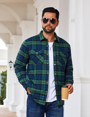 EKLENTSON men's quilted lined coat pocket details emphasize 5-pocket practicality