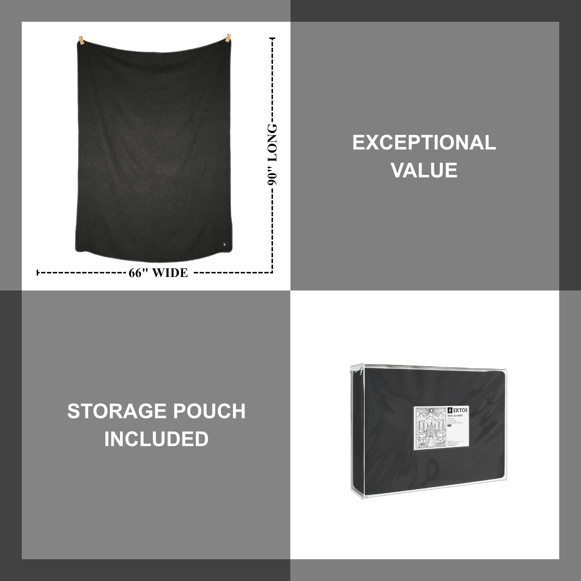 EKTOS virgin wool blanket camping-scene highlights rugged durability and outdoor warmth.