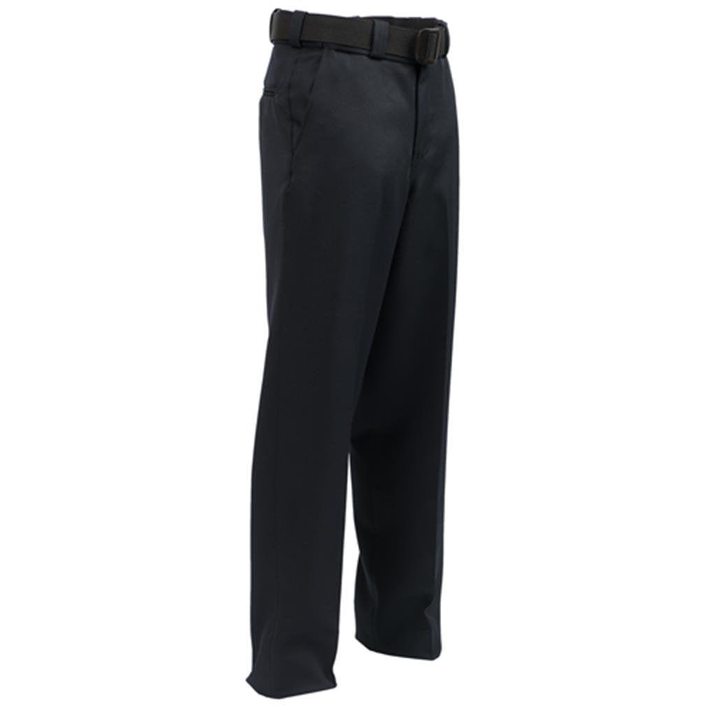 Elbeco Textrop2 4-pocket pants navy, front view, flexible waistband for secure duty belt