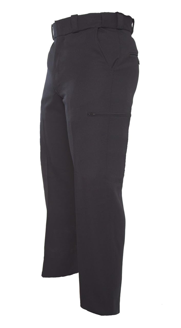 Elbeco TexTrop2 hidden cargo pocket trousers navy, front view, for all-day comfort.