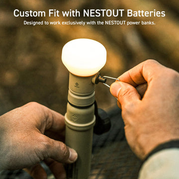 ELECOM NESTOUT LAMP-1 beige USB-powered light compatible with power banks.