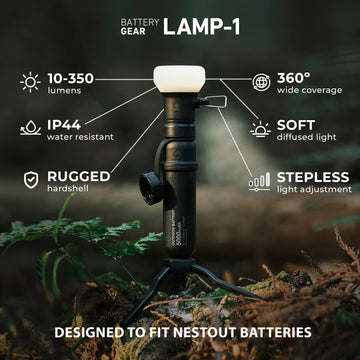 ELECOM NESTOUT LAMP-1 mini tripod provides stable outdoor mounting