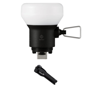 ELECOM NESTOUT LAMP-1 emits soft light with wide coverage for camping needs