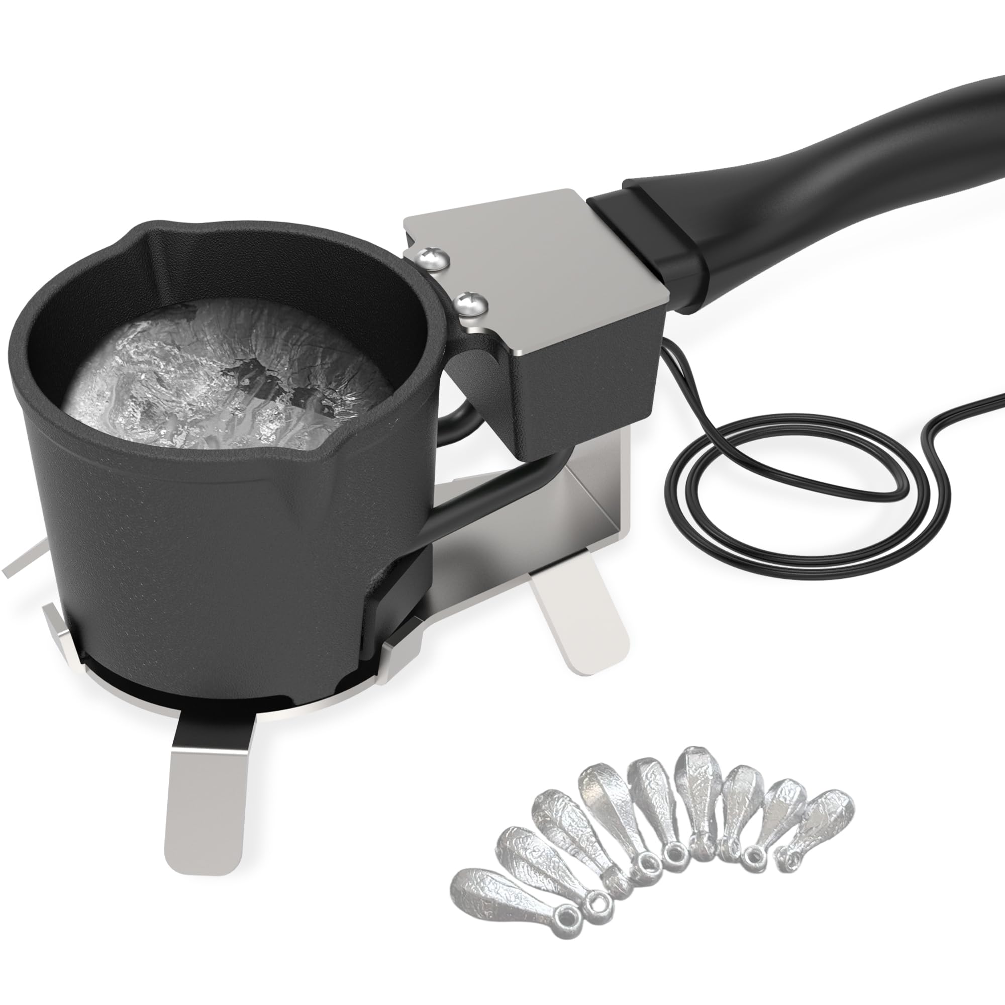 Electric Lead Melting Pot with 5lb capacity and cast iron pot