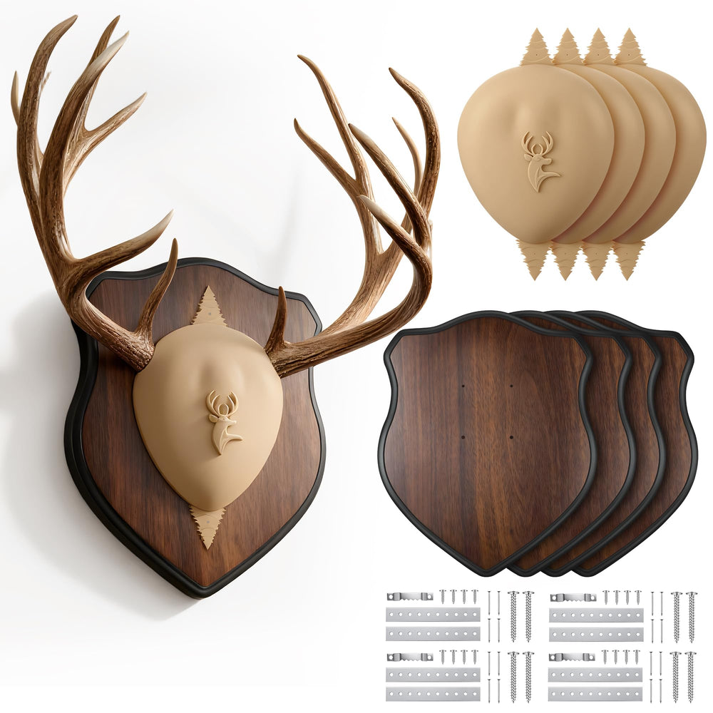 ElectricWise deer antler mounting kit wood plaque display for easy trophy presentation