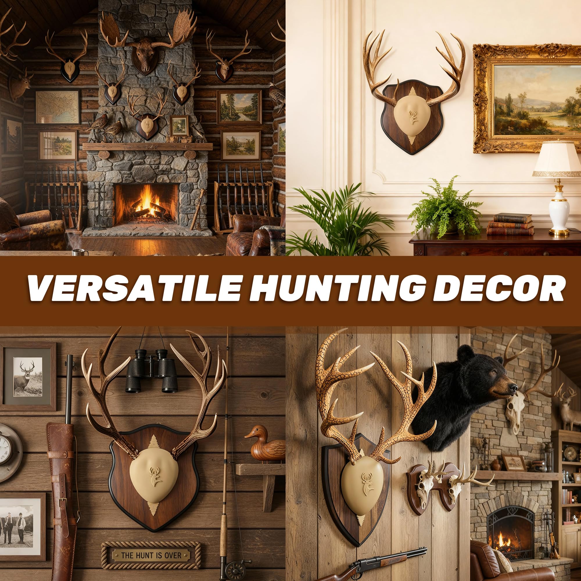 ElectricWise mounted antler display on wall showing rustic hunting decor