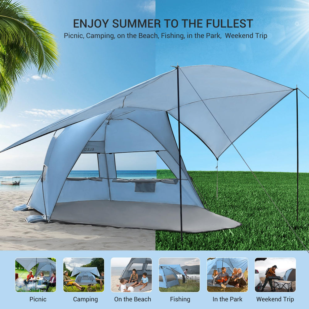 Elegear lightweight beach tent designed for easy transport to parks and beaches