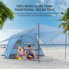 Elegear beach tent demonstrates one-second setup for effortless shade