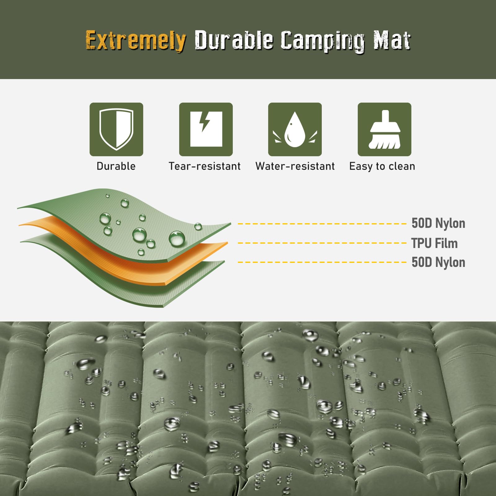 Elegear double sleeping pad compact folded for easy transport