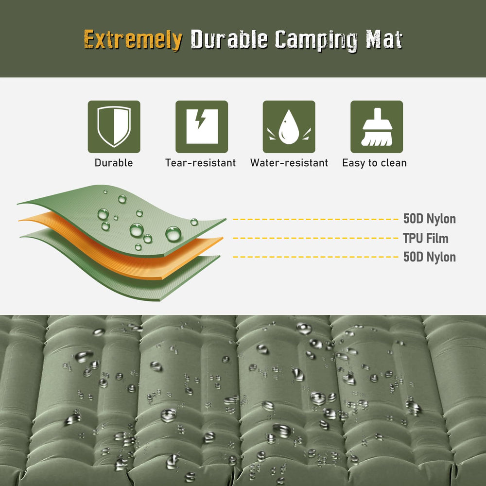 Elegear double sleeping pad compact folded for easy transport
