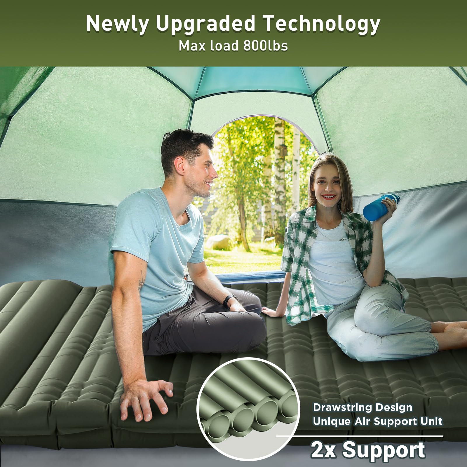 Elegear double sleeping pad foot pump in action for quick setup