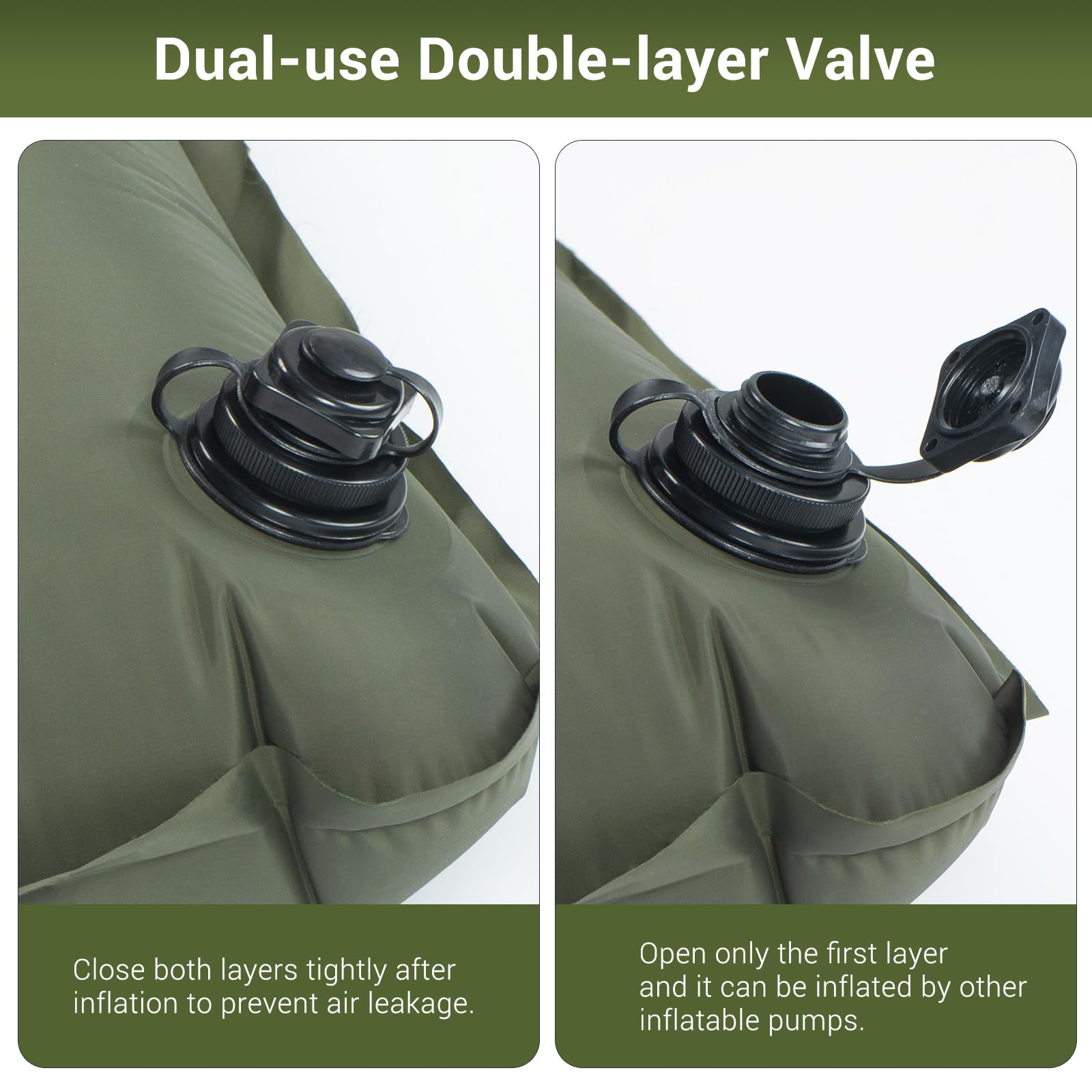 Elegear double sleeping pad in backpack illustrating portability