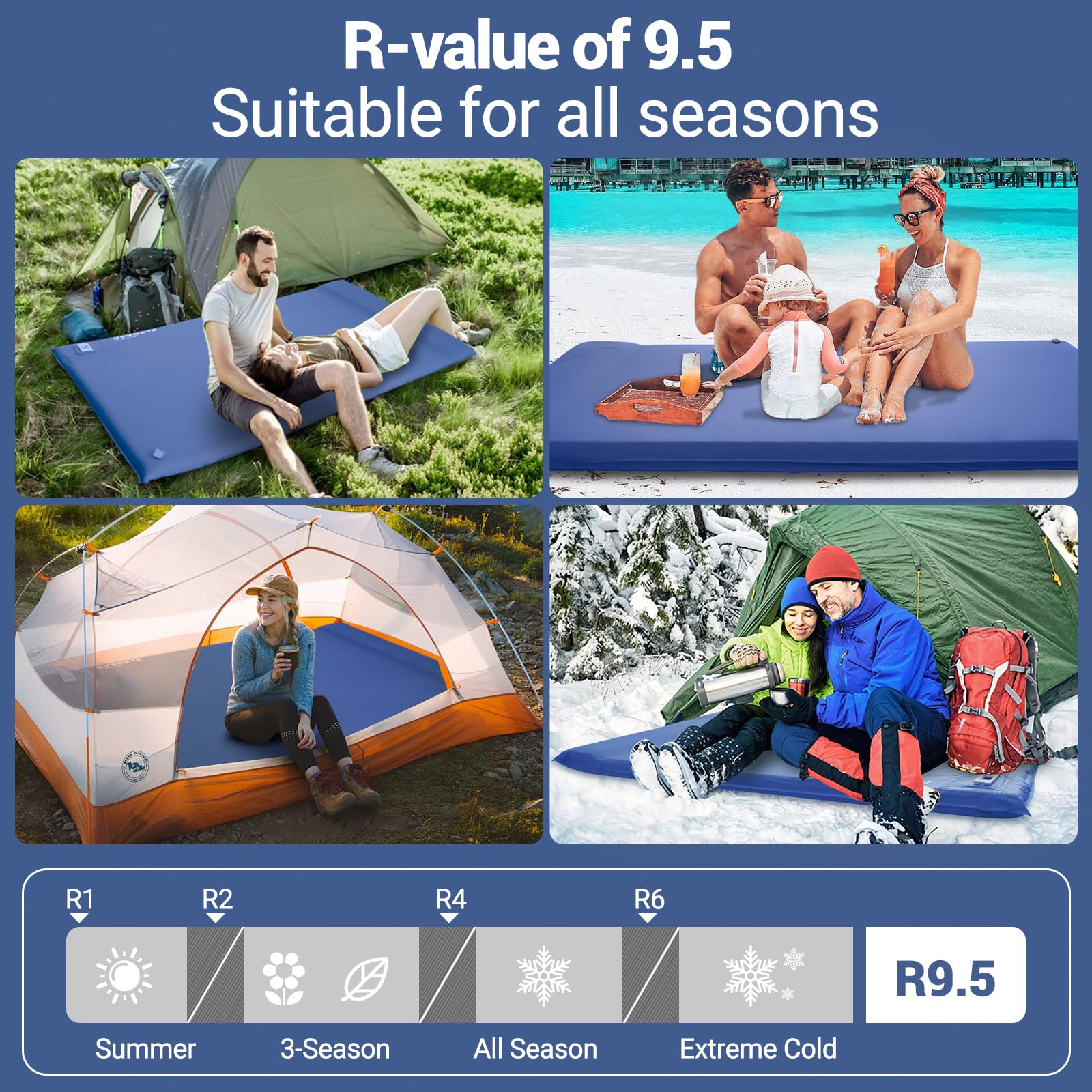 Elegear R-value 9.5 insulation helps stay warm on cold nights outdoors.