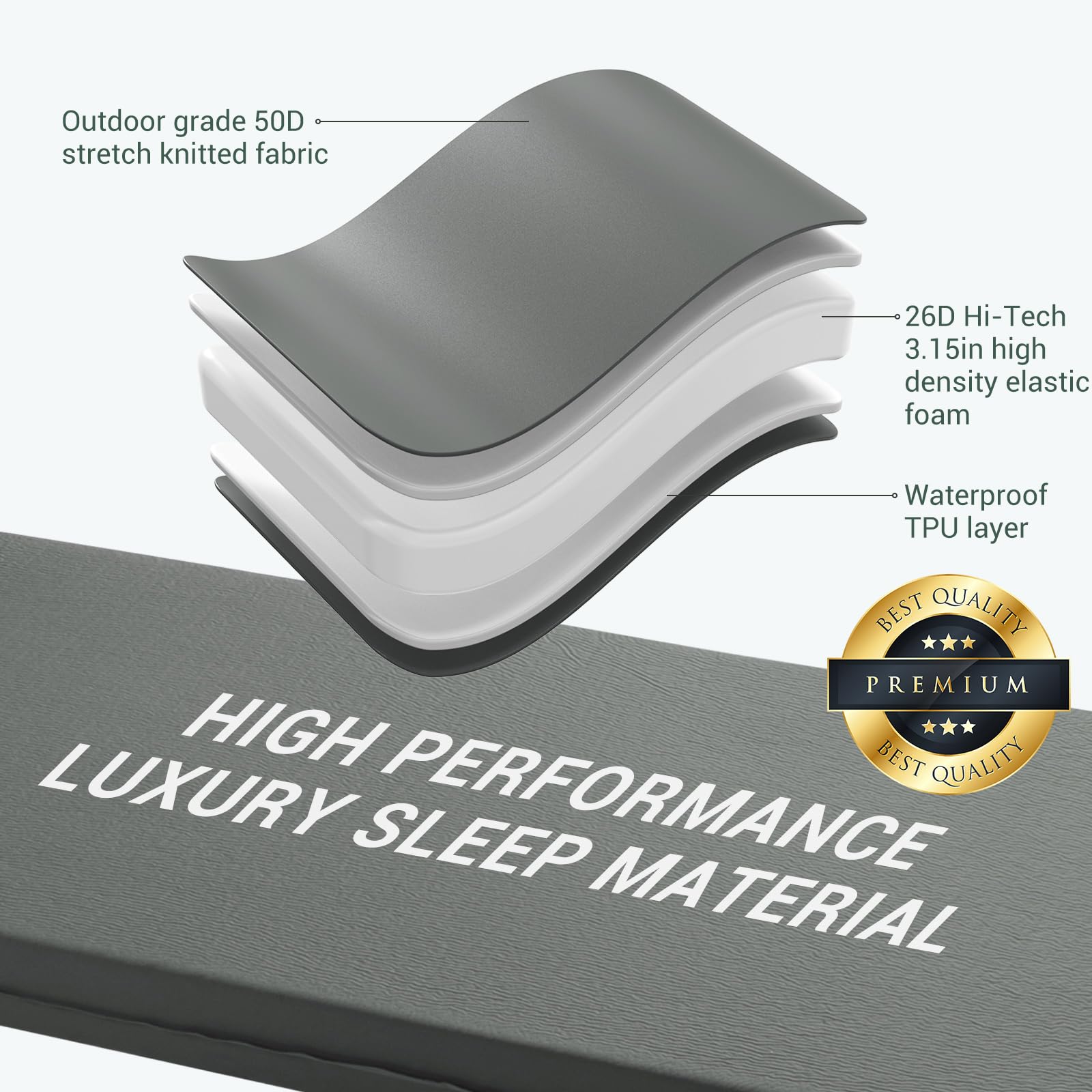 Elegear sleeping pad in-car setup on tent floor for road trips.
