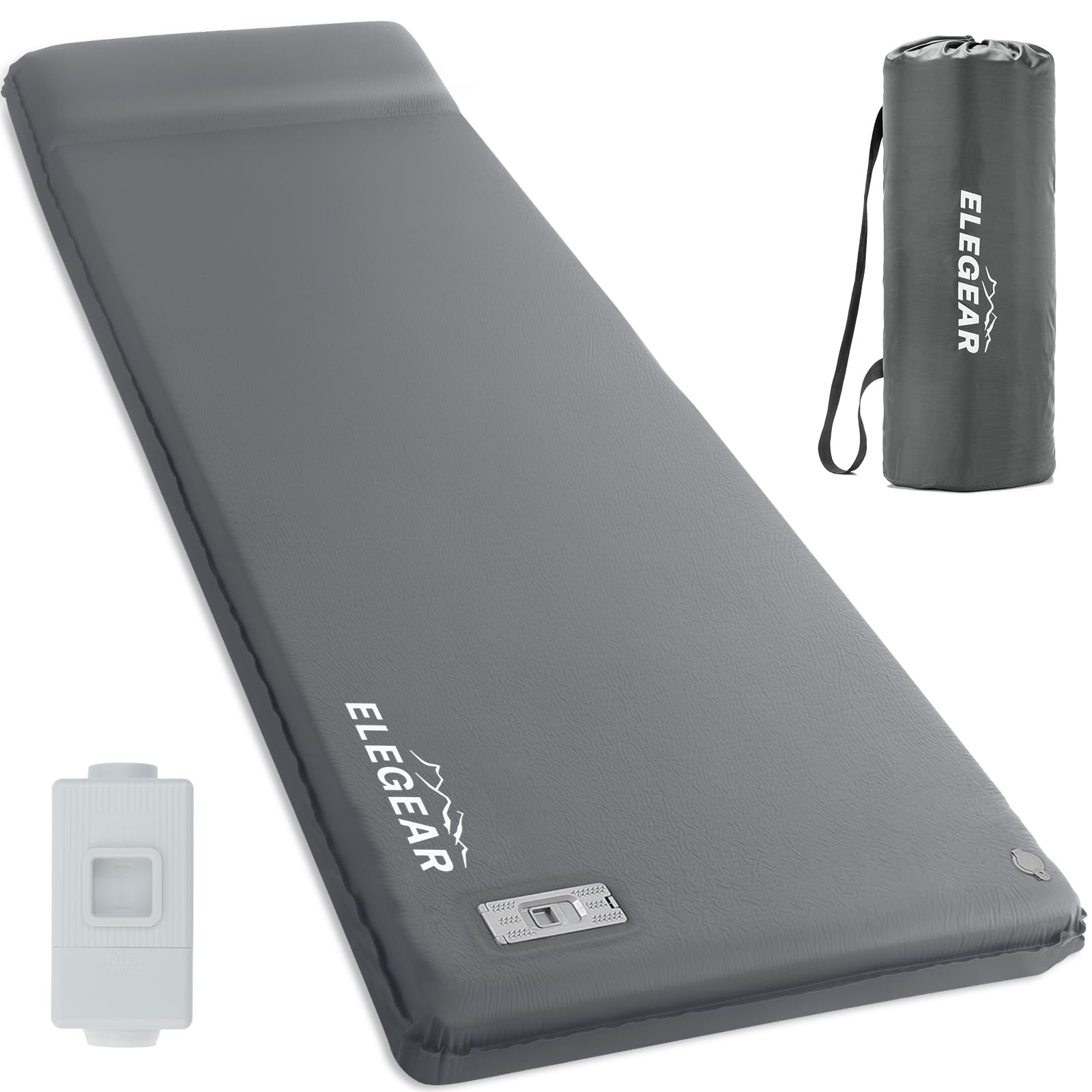 Elegear self-inflating sleeping pad pump-on demonstrates quick inflation and effortless setup.