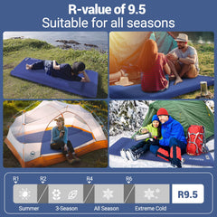 Elegear skin-friendly 50D knit fabric surface offers breathable, quiet, skin-safe camping comfort.