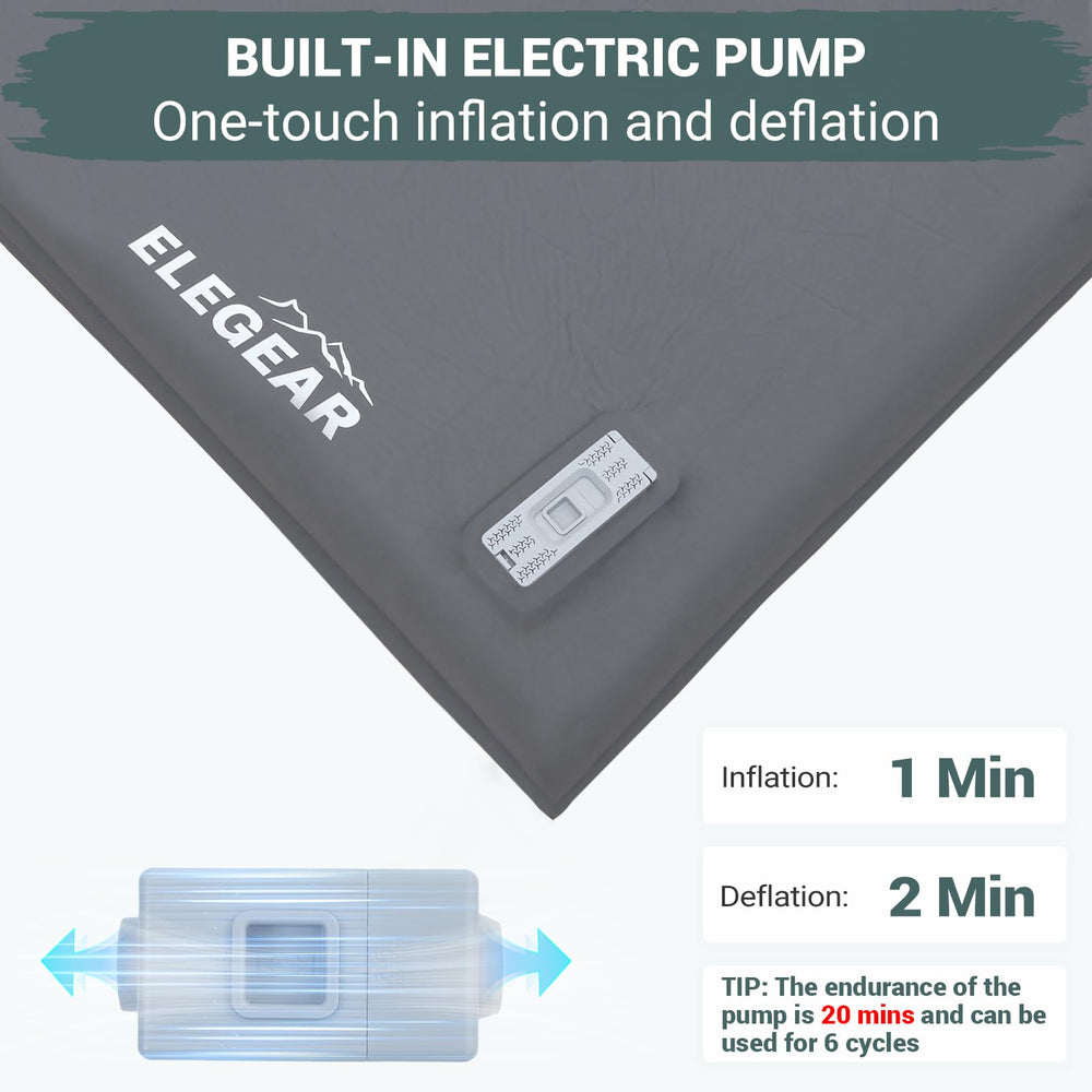 Elegear ultra-thick camping pad delivers full-body comfort with generous dimensions.